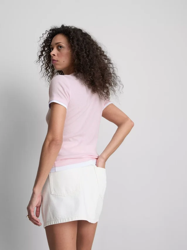 Double layered crew neck tee