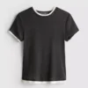 Double layered crew neck tee