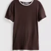 Double layered crew neck tee