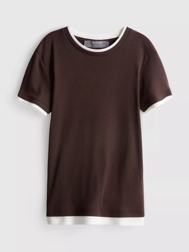 Double layered crew neck tee