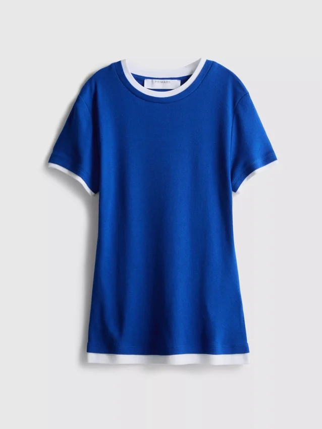 Double layered crew neck tee