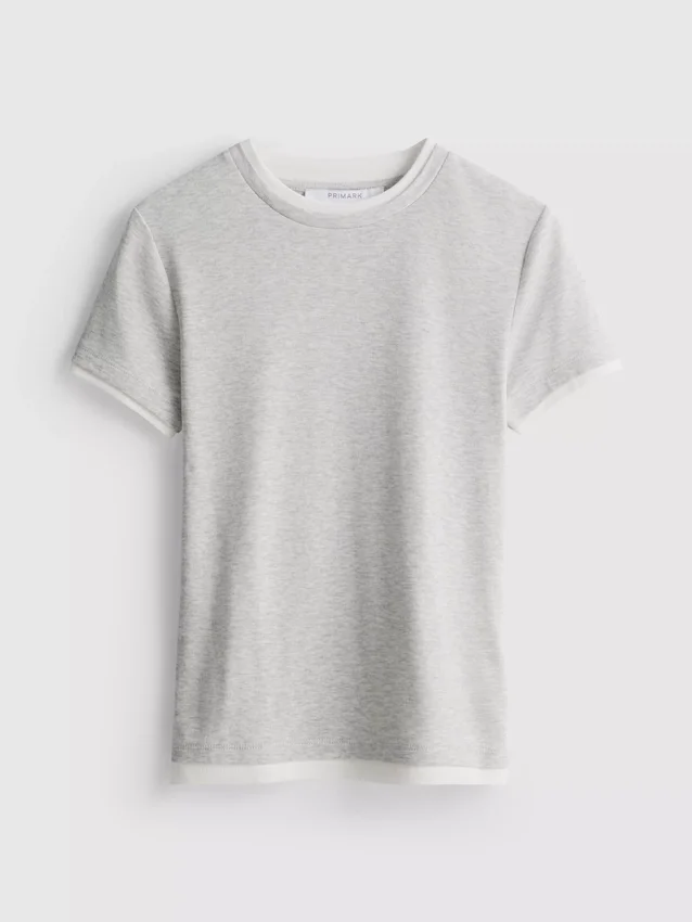 Double layered crew neck tee