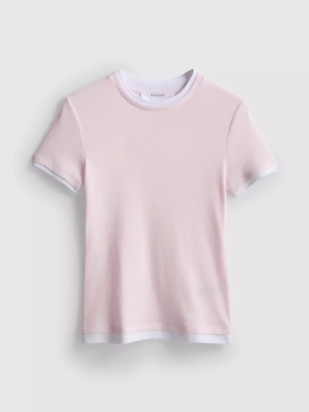 Double layered crew neck tee