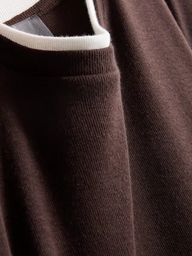 Double layered crew neck tee