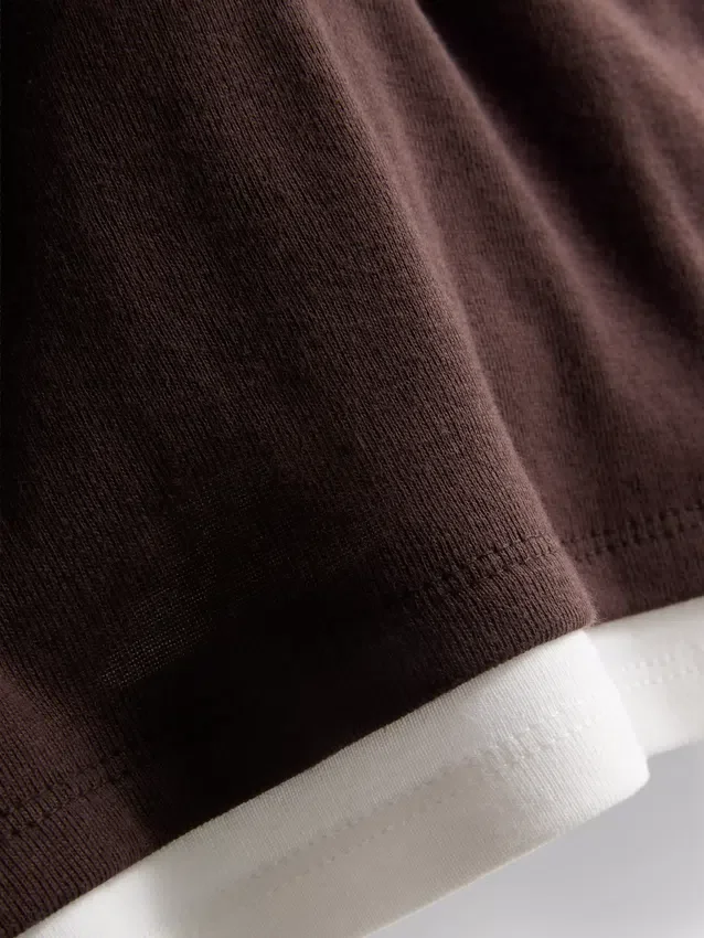 Double layered crew neck tee