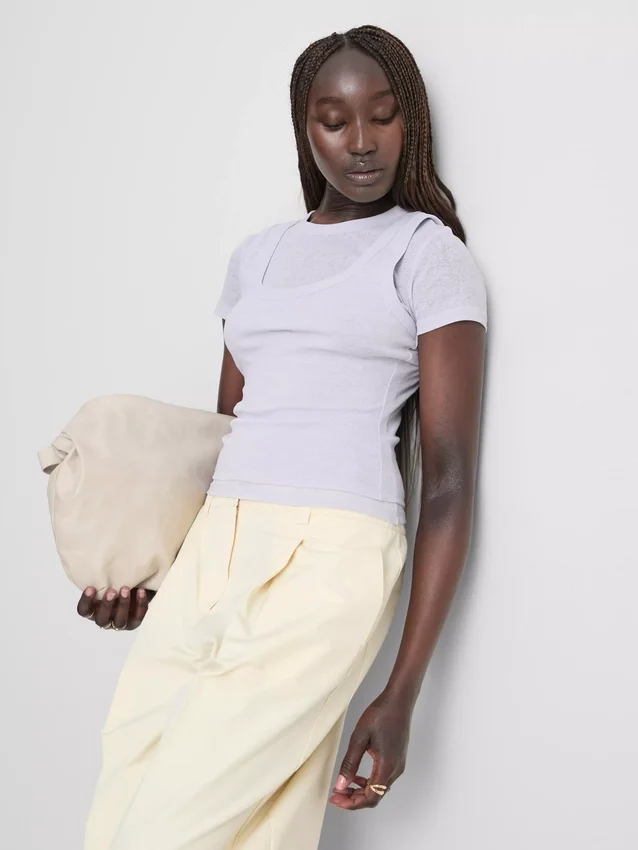 Double layered tank t-shirt