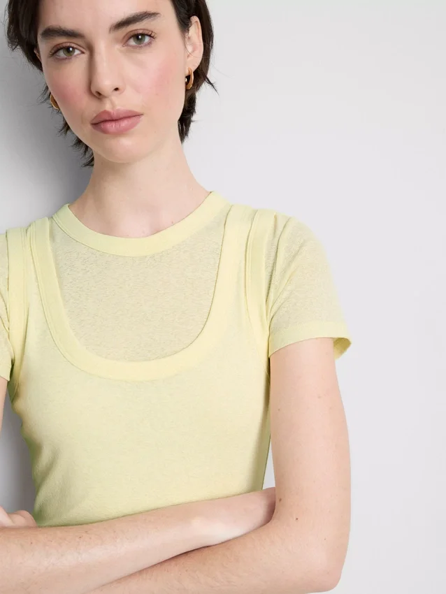Double layered tank t-shirt