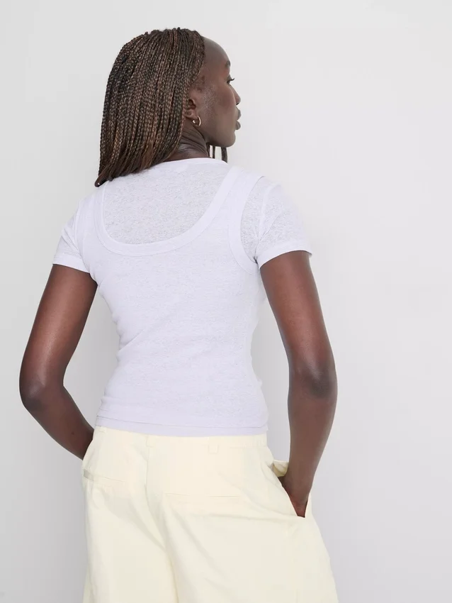 Double layered tank t-shirt