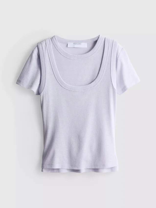 Double layered tank t-shirt