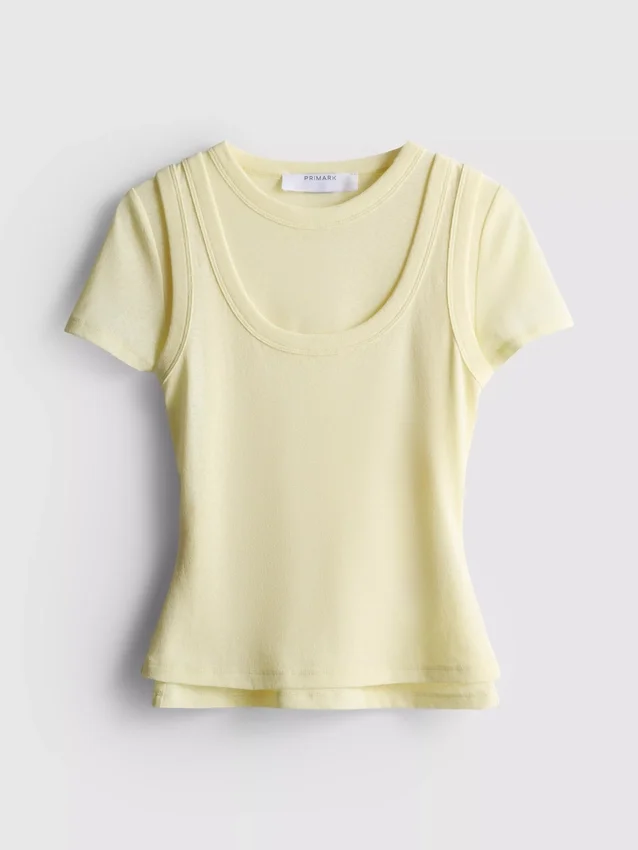 Double layered tank t-shirt