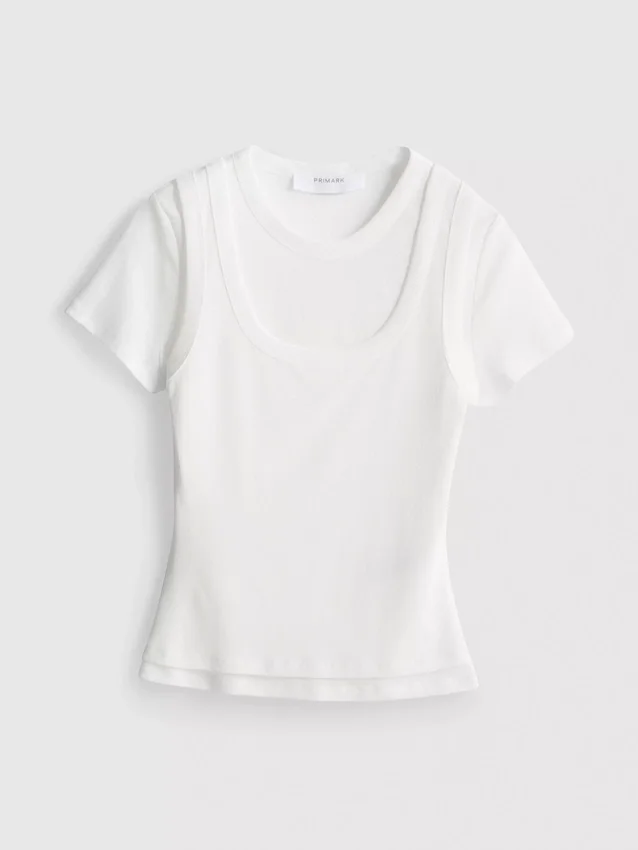 Double layered tank t-shirt