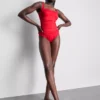 Draped detail molded control swimsuit
