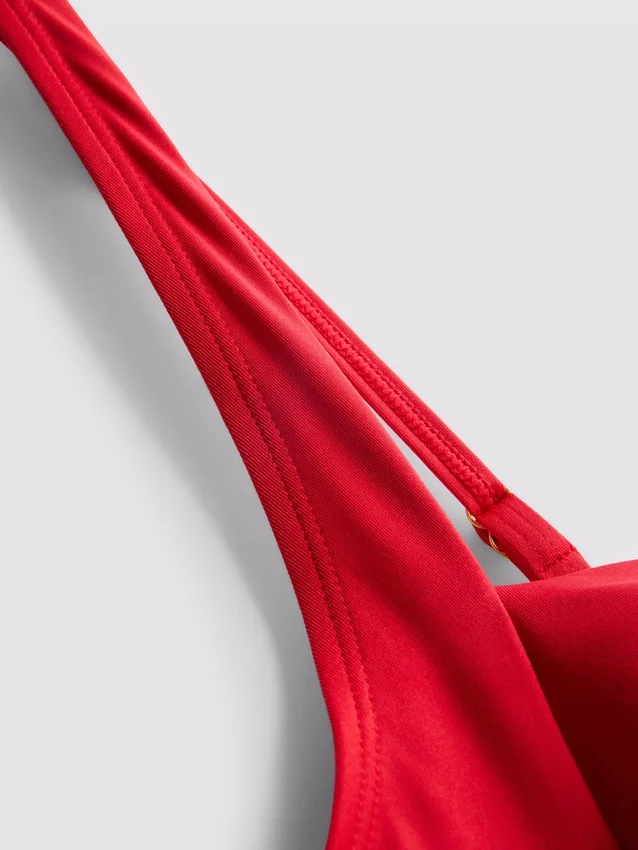 Draped detail molded control swimsuit