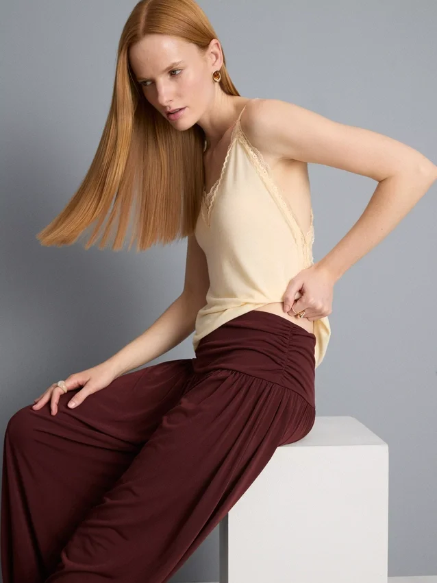 Draped harem pants