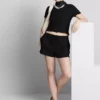 Drawstring crinkle shorts