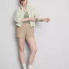 Drawstring crinkle shorts