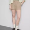 Drawstring crinkle shorts