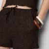 Drawstring crinkle shorts