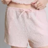 Drawstring crinkle shorts