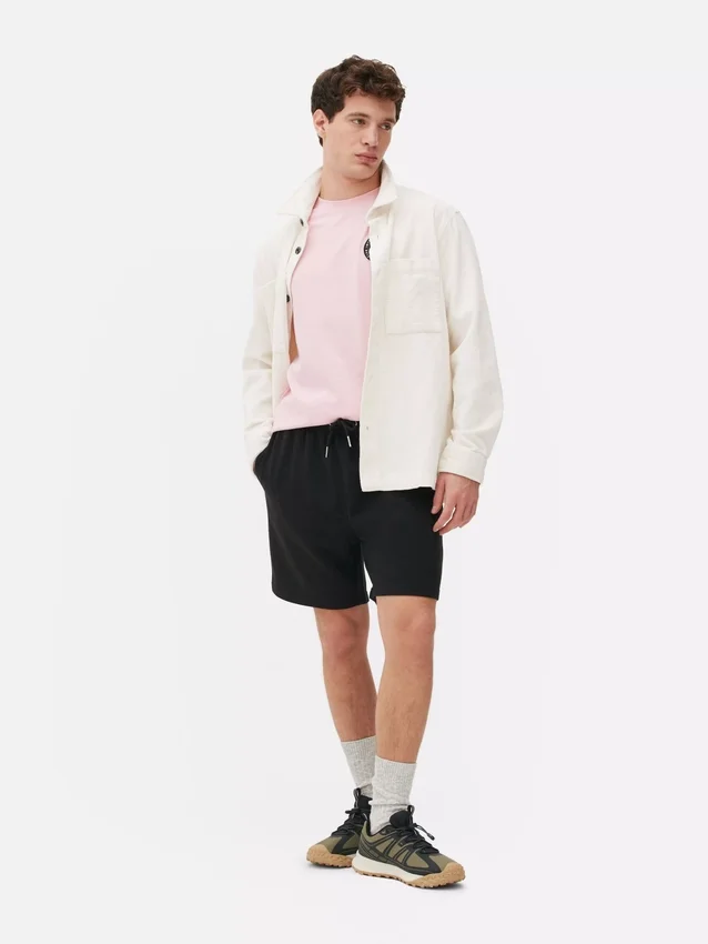 Drawstring jersey shorts