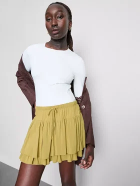 Drawstring rara mini skirt