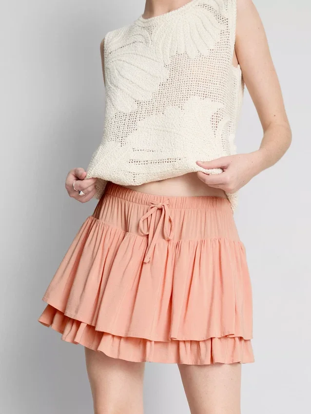 Drawstring rara mini skirt