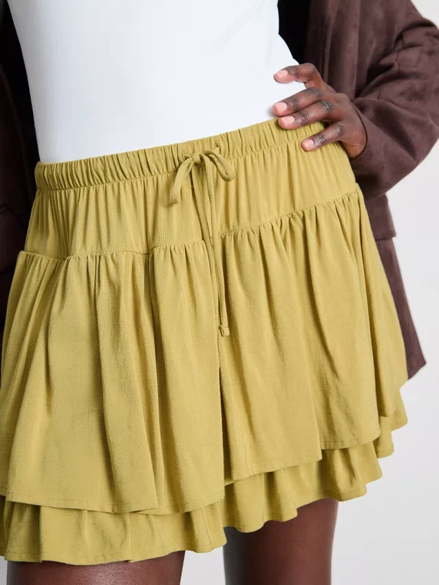 Drawstring rara mini skirt