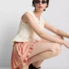 Drawstring rara mini skirt