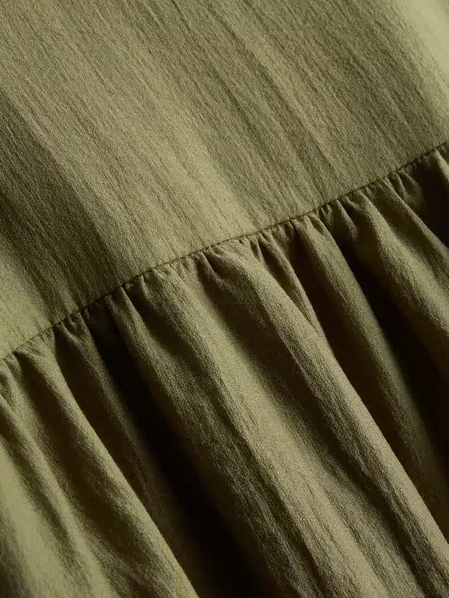 Dropped-waist midi skirt