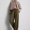Elastic waist wide-leg pants