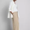 Elastic waist wide-leg pants