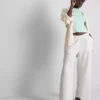 Elastic waist wide-leg pants