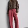 Elastic waist wide-leg pants