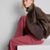Elastic waist wide-leg pants