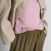 Elastic waist wide-leg pants