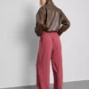 Elastic waist wide-leg pants