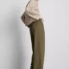 Elastic waist wide-leg pants