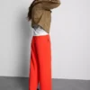 Elastic waist wide-leg pants