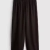 Elastic waist wide-leg pants