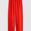 Elastic waist wide-leg pants