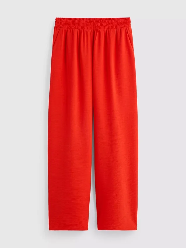 Elastic waist wide-leg pants