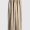 Elastic waist wide-leg pants