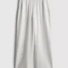 Elastic waist wide-leg pants