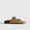 Embellished double-buckle footbed sandals