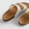 Embellished double-buckle footbed sandals
