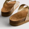 Embellished double-buckle footbed sandals