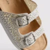 Embellished double-buckle footbed sandals