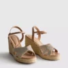 Embellished espadrille wedges