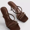Embellished strappy heeled sandals
