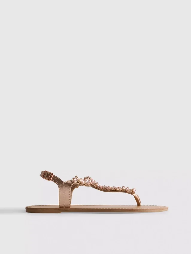 Embellished thong sandals